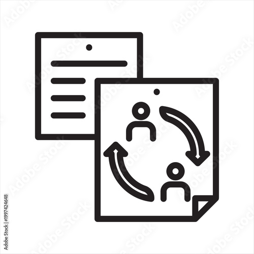 Restructuring Announcement Line Icon - Corporate Change Anxiety