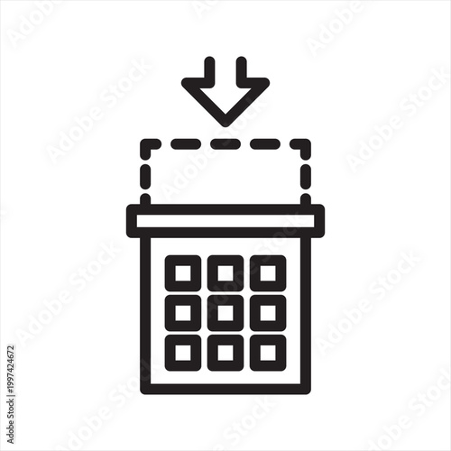 Company Downsizing Stress Line Icon - Corporate Layoff Anxiety