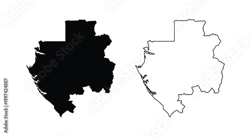 A visual comparison showcases the republic of congo s outline presented in both filled black and outlined white versions
