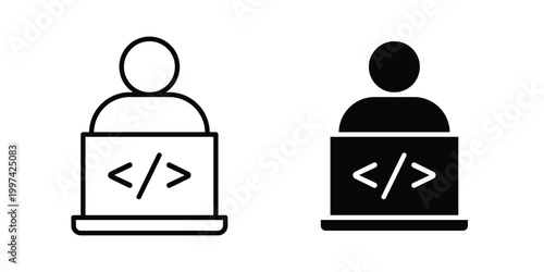 Programmer icon - vector illustration eps10