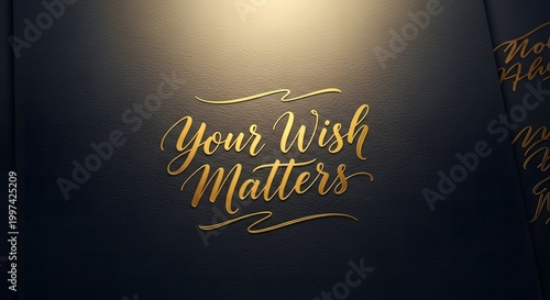 Elegant Gold Text Design with Motivational Phrase on Dark Background