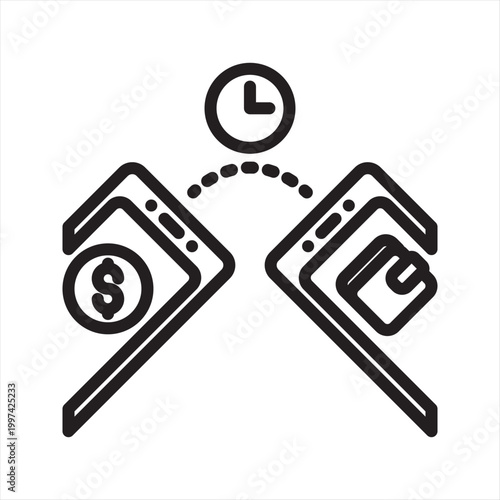 Client Payment Delay Line Icon - Overdue Transfer Stress
