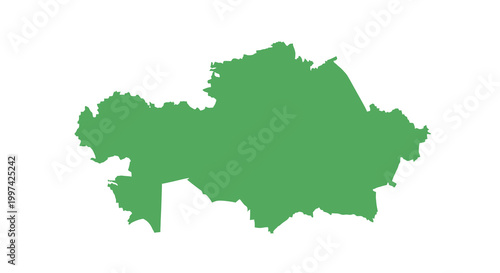 A solid green shape depicts the geographical outline of the republic of kazakhstan central asia high quality professional