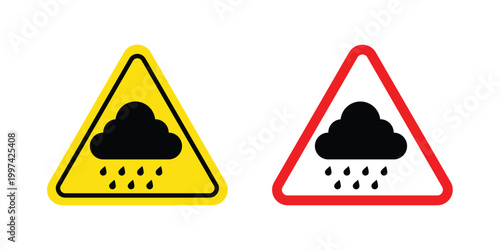 Rain warning sign - vector illustration eps10