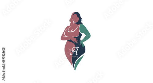 Plus Size Woman Posing Confidently in Athletic Wear.