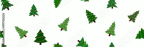 christmas, New Year's Eve seamless pattern with christmas tree, stars and dots; great for wrapping, greeting cards, social media graphics- vector illustration