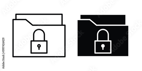 Secret folder icon - vector illustration eps10