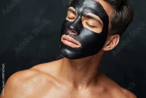 Man With Black Face Mask Rests With Eyes Closed in Indoor Space