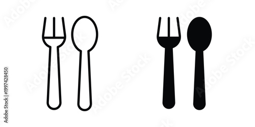 Spoon and Fork icon - vector illustration eps10