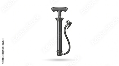 Portable Bicycle Pump Clipart Isolated on White Background