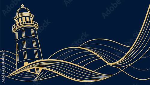 Guiding Light of Hope: A beacon of a lighthouse stands tall amidst the rhythmic dance of ocean waves, illuminating the path and providing a sense of direction.