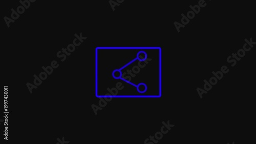 Networking concept. blue line icon animation on transparent background social media connection concept sign. Share icon