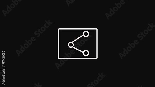 Networking concept. WHITE line icon animation on transparent background social media connection concept sign. Share icon