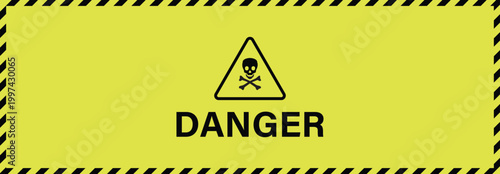 A yellow caution wet floor sign and under construction background feature black hazard symbols and safety warning tape for a professional web design banner illustration