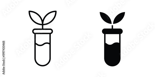 Test tube with plant icon - vector illustration eps10