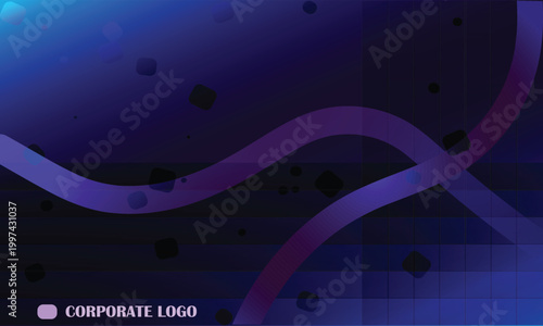 Modern dark blue purple abstract wavy background for corporate branding and digital presentations.