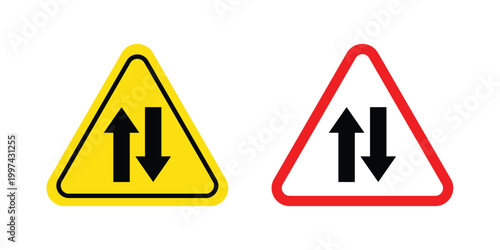 Free Download Two way traffic sign - vector illustration eps10 - GFXLoad