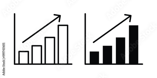 upward graph icon - vector illustration eps10