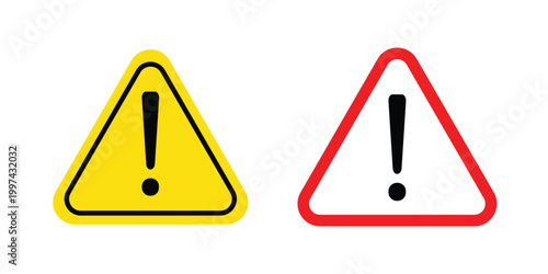 Warning sign with exclamation points icon - vector illustration eps10