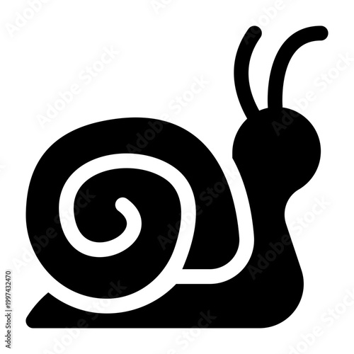 Foto Snail Solid Icon, Mollusk Shell, Gastropod Slow, Creature Animal