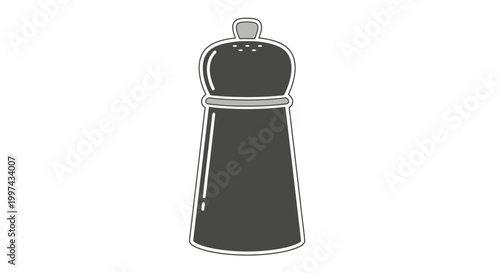 Classic Pepper Mill Isolated on White Background