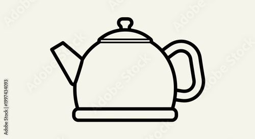 Classic Teapot Illustration with Handle and Spout
