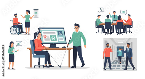 Inclusive Workplace: Diversity and Accessibility for Employees with Disabilities, Equal Opportunity and Assistive Technology