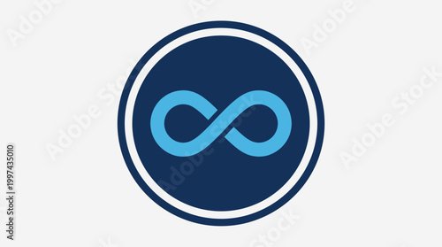 Abstract blue infinity symbol on a circular background, representing continuity and limitless possibilities
