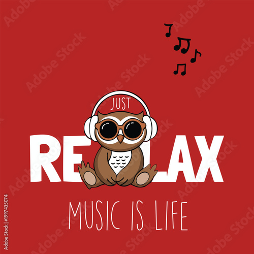 Just Relax Music Is Life Illustration T shirt and Apparel Printing Design