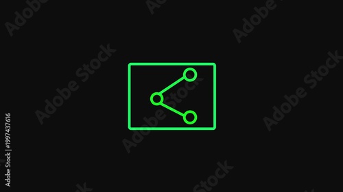Networking concept.green line icon animation on transparent background. social media connection concept sign. Share icon