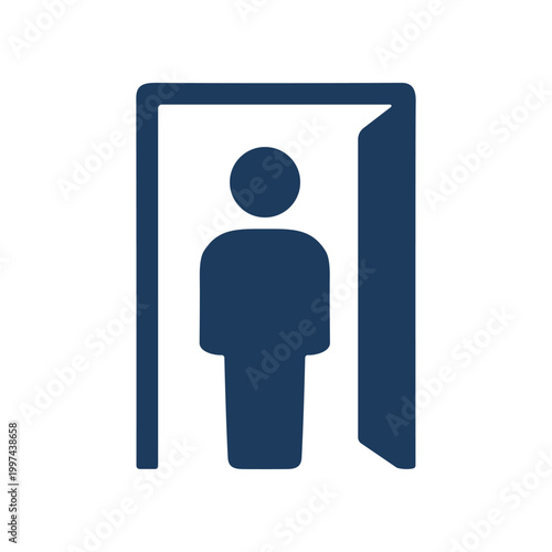 Simple icon of a person entering.
