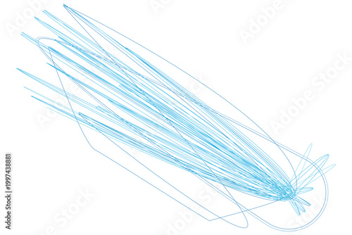 Abstract digital art with flowing lines and vibrant turquoise and white hues