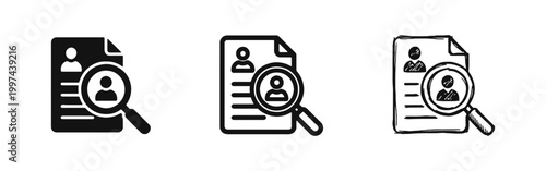 Recruitment and Job Search Icon Set - HR, Resume, and Candidate Selection