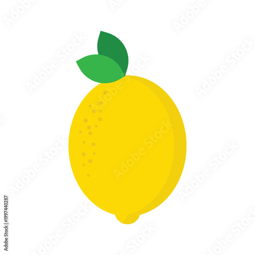 Fresh vector illustration of ripe lemon, juicy orange, and sweet apple with green leaves representing healthy organic food and a vegetarian nature diet