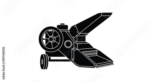 lawn mower silhouette on white background high quality