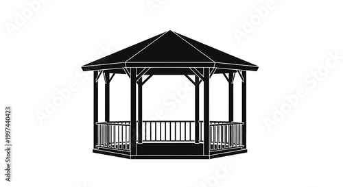 gazebo silhouette on white background high quality professional