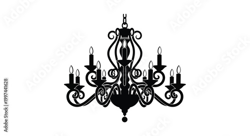 chandelier silhouette on white background high quality professional