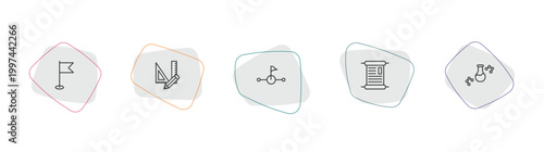 Photos education outline icon set