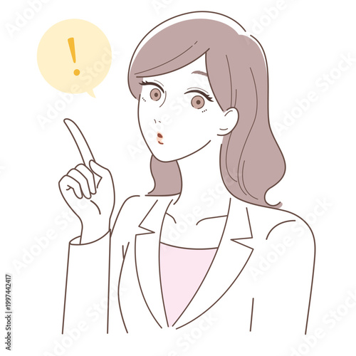 美容の専門家が注意点を解説する女性のイラスト（スキンケアのポイント・美容医療）