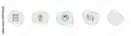 electronic devices outline icon set. linear vector for ui, web and mobile. thin line ssd, smart light, lisa icons.