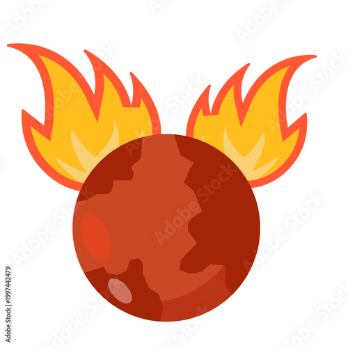 Burning Earth Climate Crisis Global Warming Concept