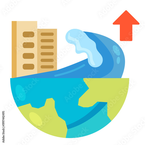 Ocean Pollution Rising Water Levels Environmental Concept