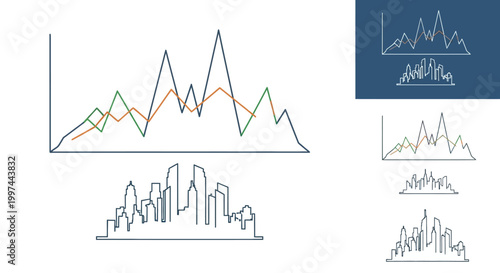 Business data analysis graph charts.