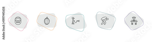 people outline icon set. linear vector for ui, web and mobile. thin line elder, costa rica, firefighter working icons.