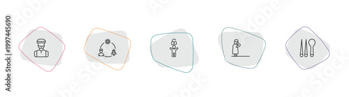 people outline icon set. linear vector for ui, web and mobile. thin line muslim man, ecosystem, man with open lock icons.