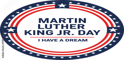Cuadro en lienzo Martin luther king jr day commemorative seal celebrating a legacy of equality an