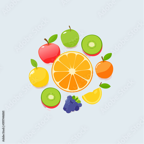 Obstteller mit frischen Früchten ästhetisch und modern angerichtet