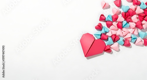 Colorful Hearts Valentines Day Background.