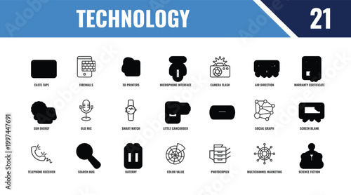 technology outline icon set. linear vector for ui, web and mobile. thin line firewalls, warranty certificate, icons.