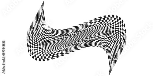 Race flag. Speed flag design. Car rally competition. Black and white squares pattern. Vector illustration